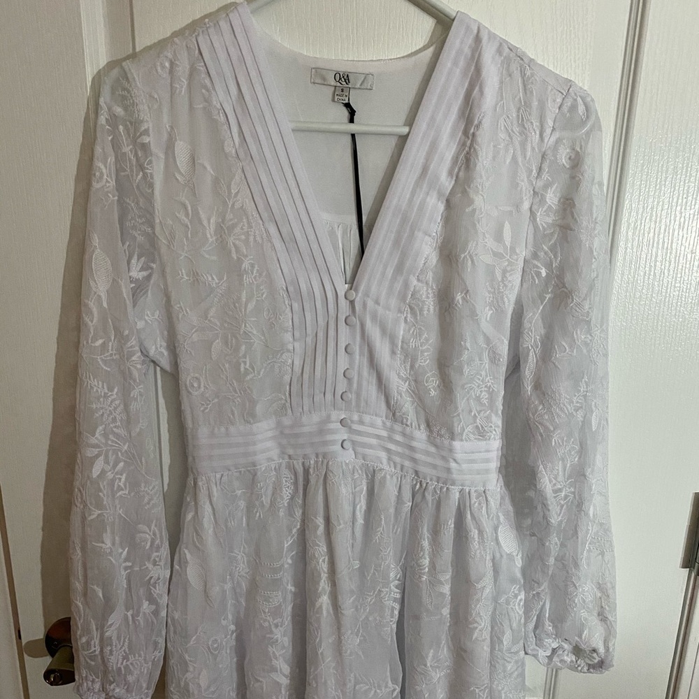Best Behavior Embroidered Button Down Dress